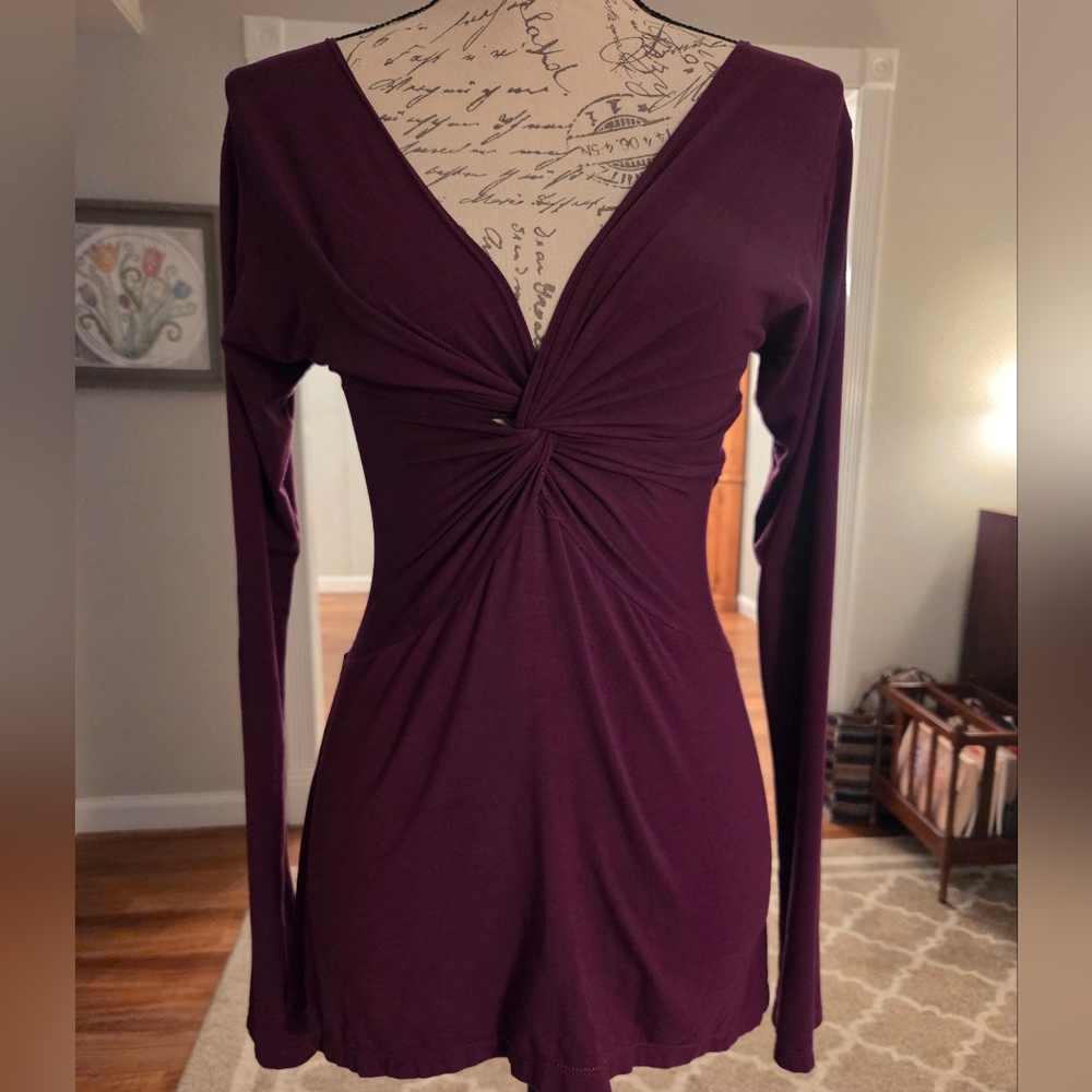 Long Sleeve Twist Top In Jam - Picture 12 of 13